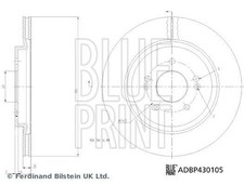 2x BLUE PRINT Bremsscheiben Hinten für HYUNDAI Santa Fé III (DM) 314mm