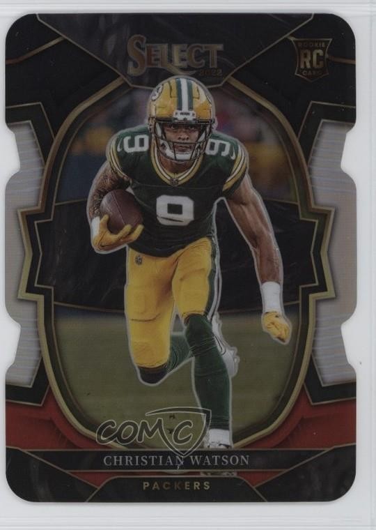 2022 Select Concourse Black & Red Prizm Die-Cut Christian Watson Rookie RC 1dv4