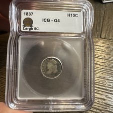 1837 Half Dime - Large 5 cent graded g4