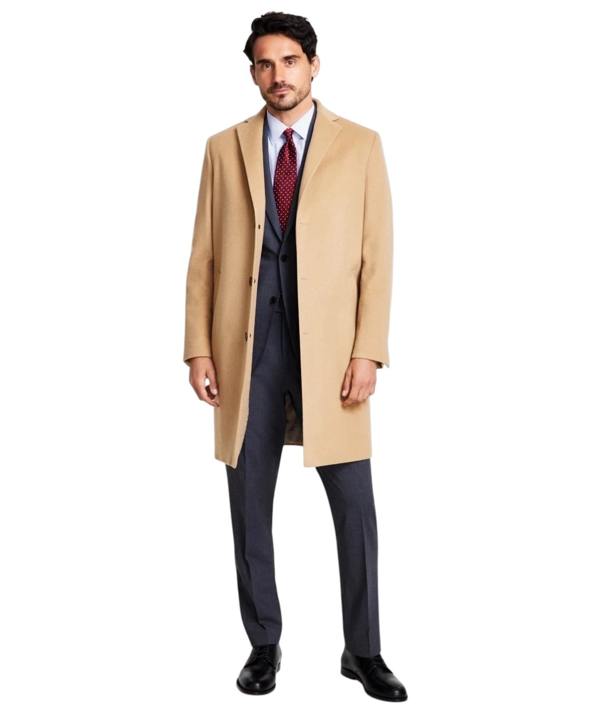 Brooks Brothers Mens Classic Fit Overcoat Coat 42 R Camel Beige Solid