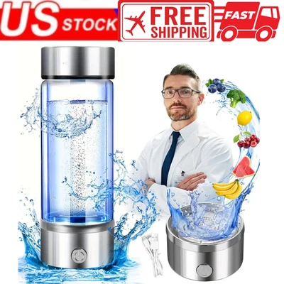 BRANDED Hydrogen Rich Alkaline Water Ionizer Generator Bottle Cup Portable Mug 420ml USB