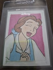 Marketplace image: Topps Chrome Disney Belle 1/1  Hand-Drawn, Authentic Auto Sketch Card