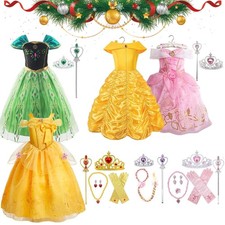 DE Kinder Mädchen Cinderella Belle Rapunzel Kostüm Fancy Kleid neu Karneval 🌸