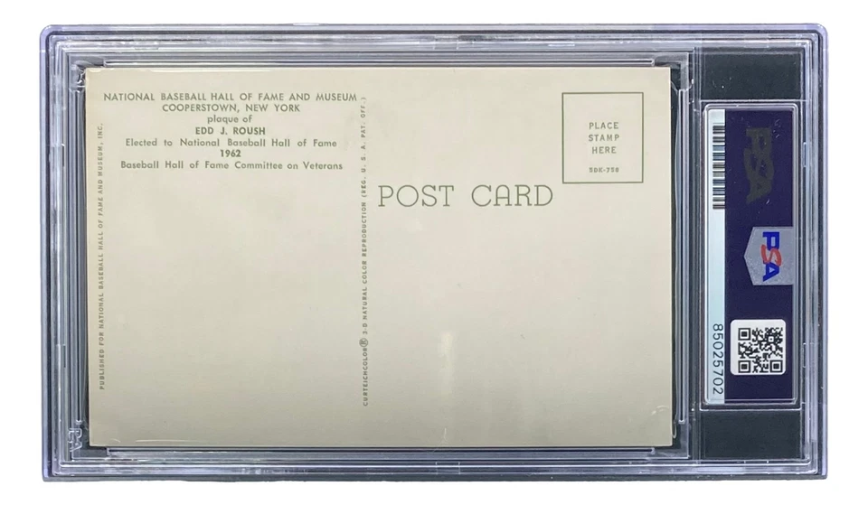 Edd Roush Signed 4x6 Chicago White Sox HOF Plaque Card PSA/DNA 85025702 - Image 2 of 3