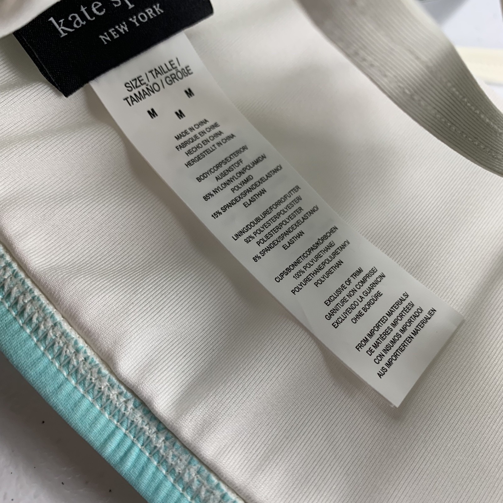 Kate Spade Women's Bikini Swim Top Medium Blue Low Tide U-Neck Wave Print NWT thumbnail 5