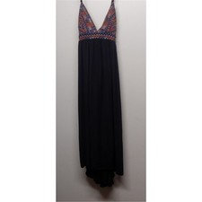 Solitaire Midi Dress Women Size M Black Sleeveless Beachy Resortwear Vacation