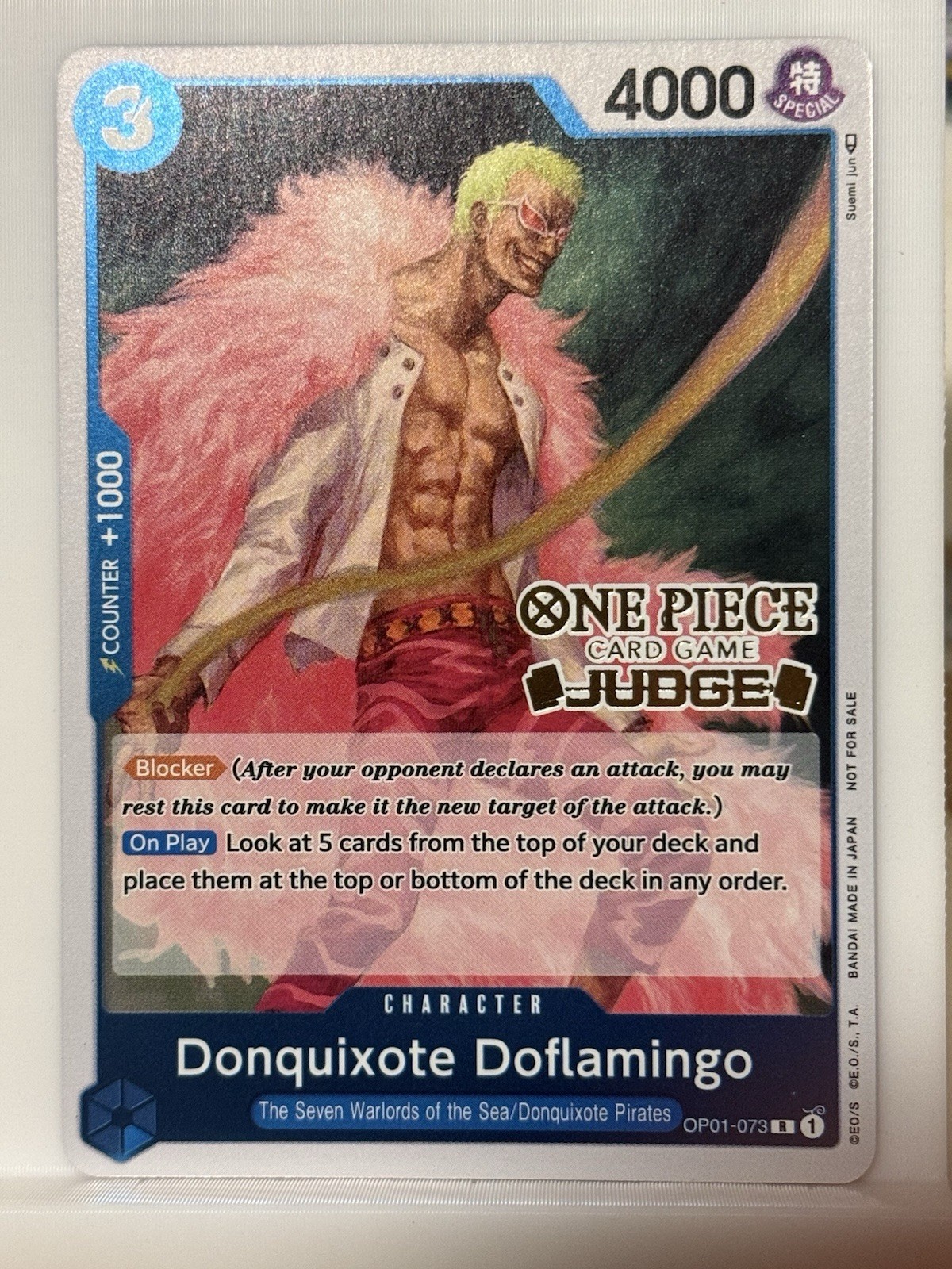One Piece TCG Donquixote Doflamingo OP01-073 Judge Stamp
