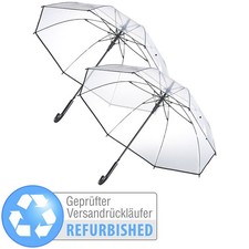 Carlo Milano 2er-Set transparente Stock-Regenschirme, Versandr&uuml;ckl&auml;ufer