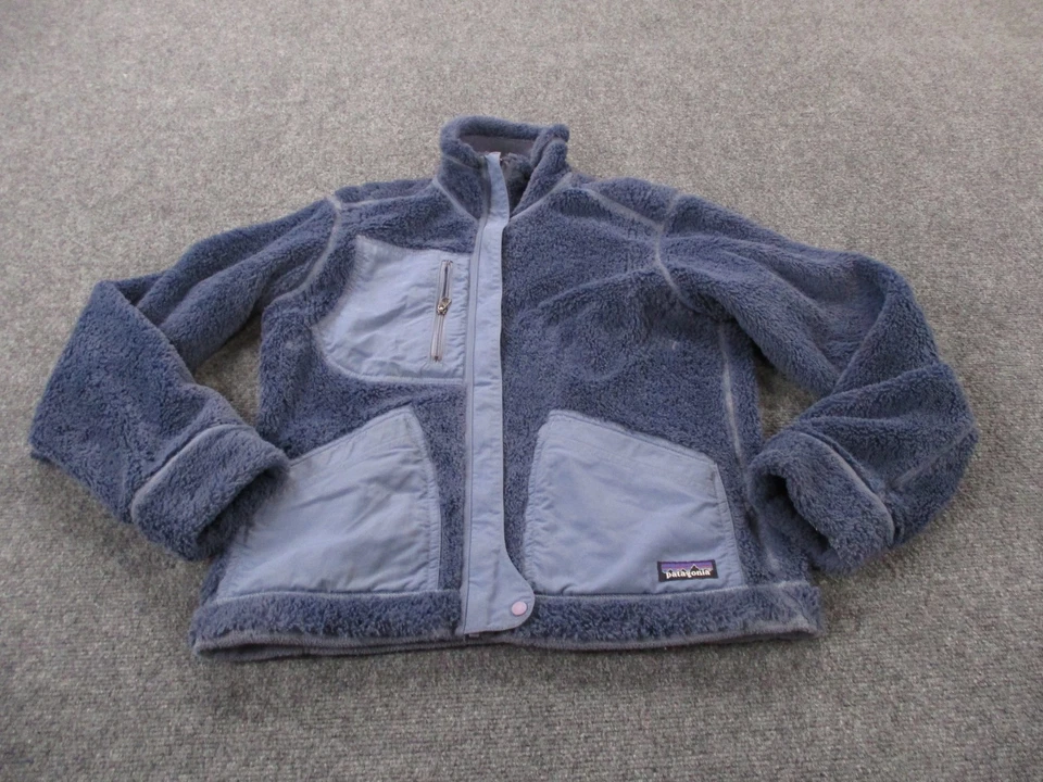 Chaqueta Patagonia Mujer S Azul Reversible Polar Difuso Suéter Exterior 27284 Foto 2 de 4