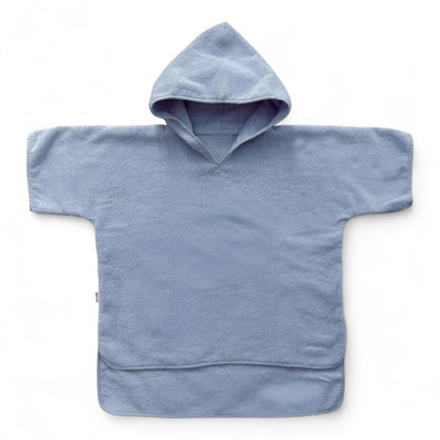 BABY HOODED COTTON TOWEL PONCHO DARK BLUE SIZE 2-3T