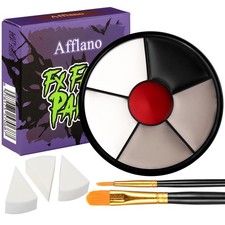 Halloween Black White Red Cream Face and Body Paint Makeup Kit, Easy to Blend...