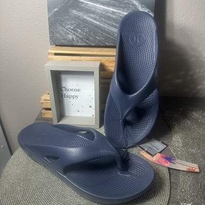 Hurley Keep The Vibes Alive Navy Blue Thong INJECTION Flip Flop Sandals 13 NWT