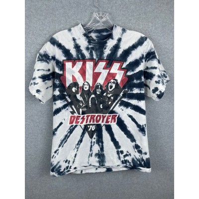 Liquid Blue Kiss Destroyer 76 Shirt Mens S (READ) Black Tie Dye Rock Music Band