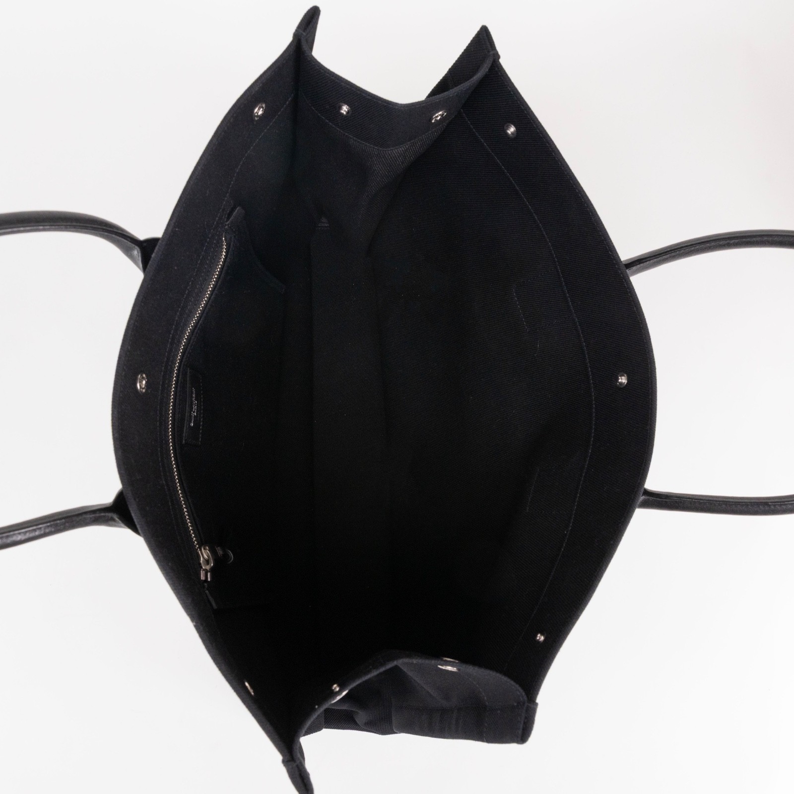 Borsa Saint Laurent Rive Gauche in tela bianca e nera