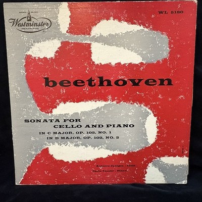ANTONIO JANIGRO cello - BEETHOVEN Sonatas #4 & 5 - WESTMINSTER WL-5180 LP 1953