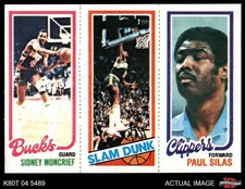 1980 Topps Sidney Moncrief / Lonnie Shelton / Paul Silas 151 / 260 / 220 7 - NM