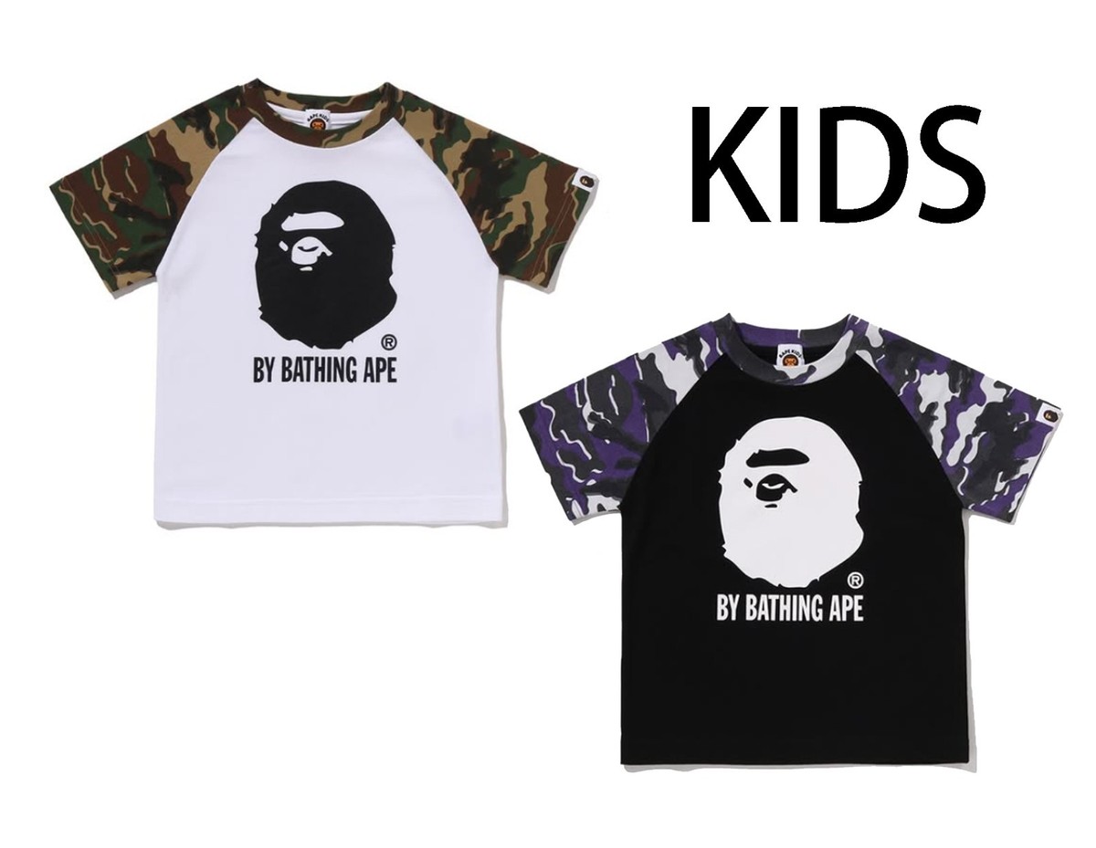 A BATHNIG APE BAPE KIDS GLITCH WOODLAND CAMO BY BATHING APE TEE