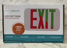 Simpley Conserve LED Exit Sign Red & Green Color Options New Open Box