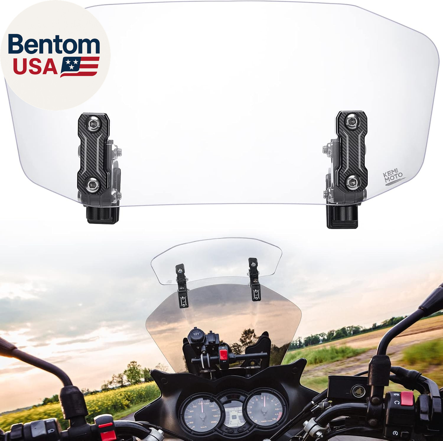 Motorcycle Windshield Upgraded Aluminum Metal Heightened Win