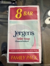 Jergens Vintage Mild Bar Soap 8 Bar Family Pack Cleans Freshens NEW