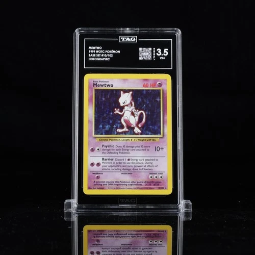 MEWTWO 1999 WOTC POKÉMON #10/102 BASE SET HOLO TAG 3.5
