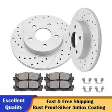 10.64 Rear Slotted Rotors Discs Brakes Pads For Chevy Cobalt Malibu G5 G6 Ion 10.64 Rear Slotted Rotors Discs Brakes Pads For Chevy Cobalt Malibu G5 G6 Ion