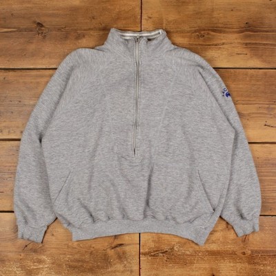 Izod Lacoste Sweatshirt M Herren 1/2 Zip USA Made Athletic Retro Grau