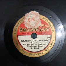 Arthur Vivian - Glorious Devon / The Trumpeter Rare 8" Shellac. Graded Very Good