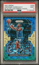 2021-22 Panini Prizm Choice Blue Yellow & Green Anfernee Hardaway PSA 9  POP 1