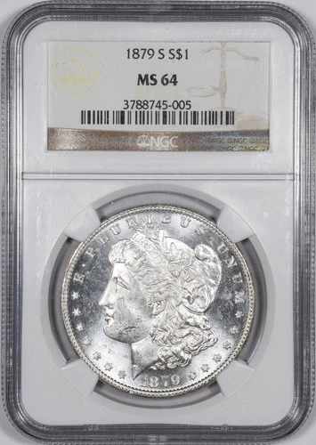 1879-S NGC MS64 Morgan Silver Dollar San Francisco Mint Uncirculated BU+