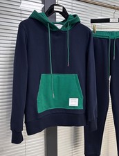 Men Thom Browne Contrasting Hooded Sweater Top
