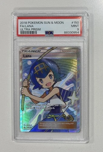 2018 Pokemon Sun & Moon Full Art Lana Trainer Ultra Prism PSA 9 #150/156