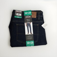 Kirkland Signature Men's Straight Fit Jeans, Dark Blue, Size 38X29