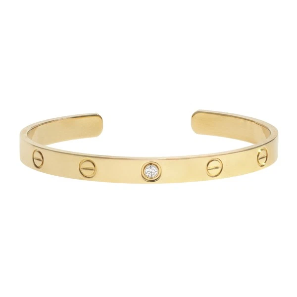Estate Cartier Diamond Love Cuff-Size 18