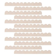 12Pcs Beige Wooden Scalloped Shelf Border Durable DIY Decorative Strips