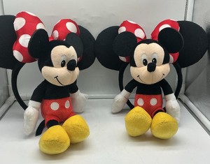 Disney Minnie Mouse Headband & Mickey Plushie Lot - FREE SHIPPING