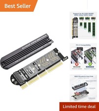 High-Speed PCIe NVMe M.2 Adapter with Aluminum Heat Sink for Expansive Storage