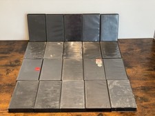 20 EMPTY VHS VIDEO TAPE STORAGE CASES Black Up Cycle Retro Prop Crafting