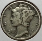 1944-P MERCURY 90% SILVER DIME (Extra Fine Details)