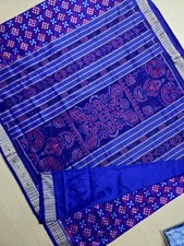 Ikkat pure silk saree sari wedding Partywear Pure Silk Handl - Handmade in India