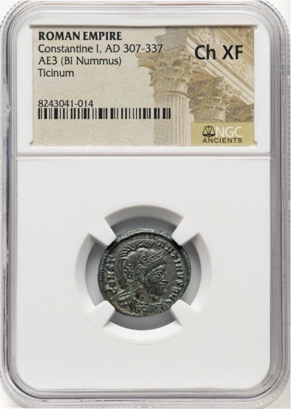 NGC Ch XF Constantine I the Great 307-337 AD Roman Empire AE3 Rome Nummus Coin - Image 3 of 4