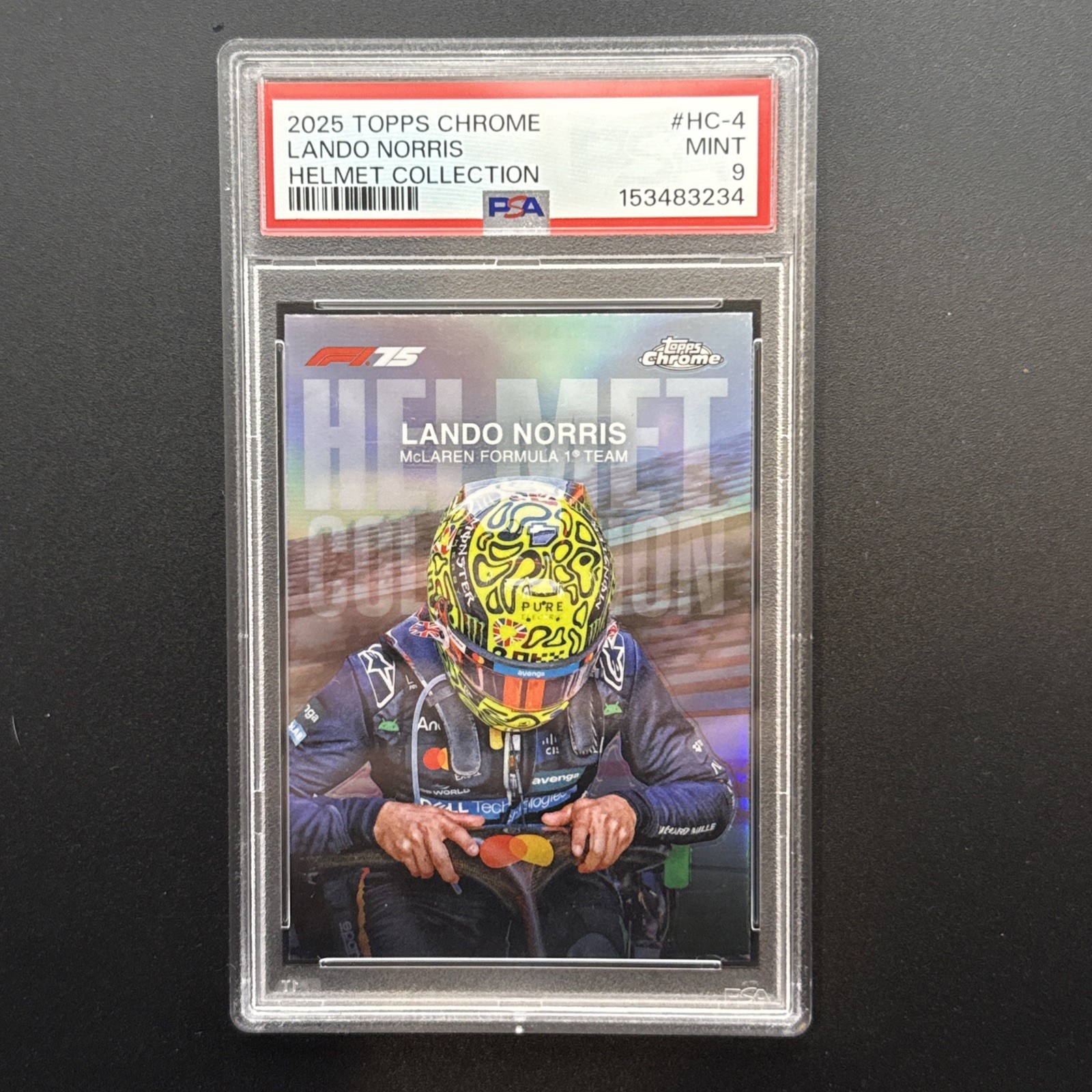 2025 Topps Chrome F1 Lando Norris Helmet Collection PSA 9