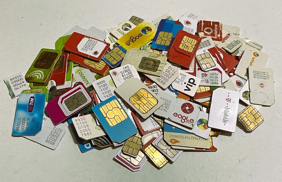 150 PCS Used SIM Cards for Scrap Gold Recovery – Mixed Sizes –Mobile E ...