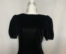 Vintage Black Velvet Dress 80s Prom Gothic Grunge Frankenstein Morticia Witchy