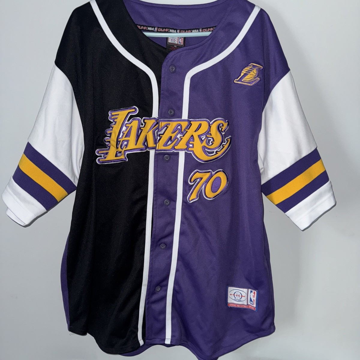 Official Vintage NBA OUNK LA Lakers Warm-Up Jersey Shooting
