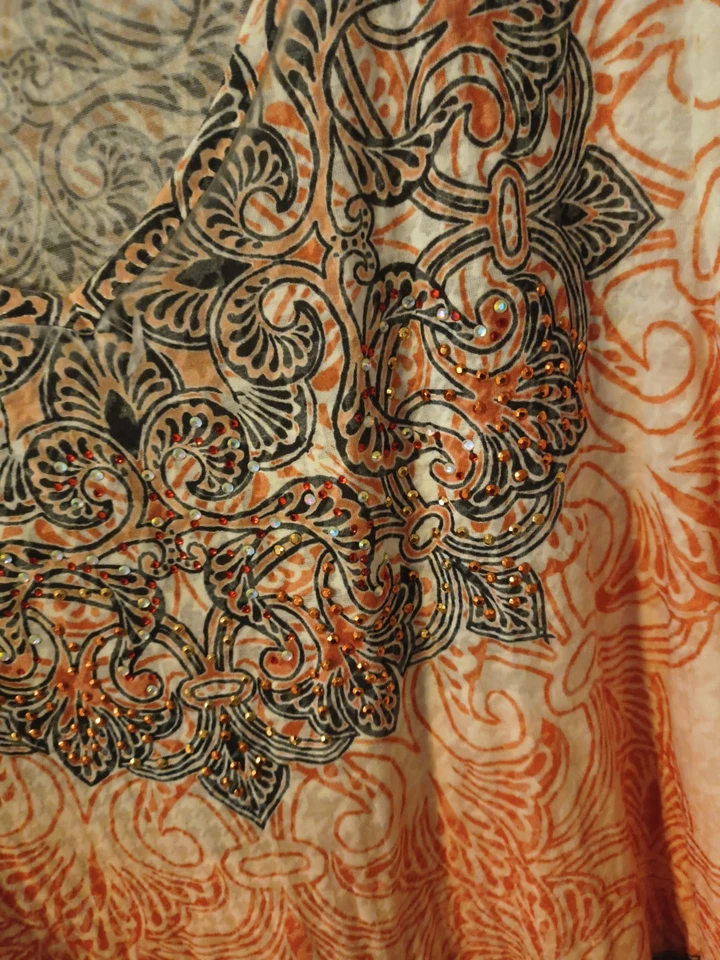 Топ кокомо размер P2P 22,5 длина 28 страз vneck длинным рукавом - Изображение 2 из 4