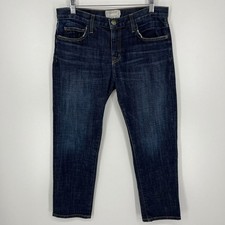 Current Elliott Womens Dark Wash Straight Leg Denim Jeans Size 26 Made in USA