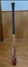Horror Spiked Baseball Bat Costume Prop Wrapped Handle Beige Red Silver Black