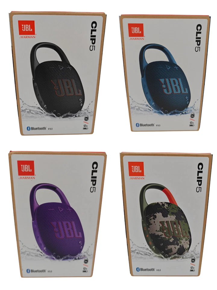 JBL Clip 5 Tragbarer Bluetooth-Lautsprecher wasserdicht nach IP67 Auswahl