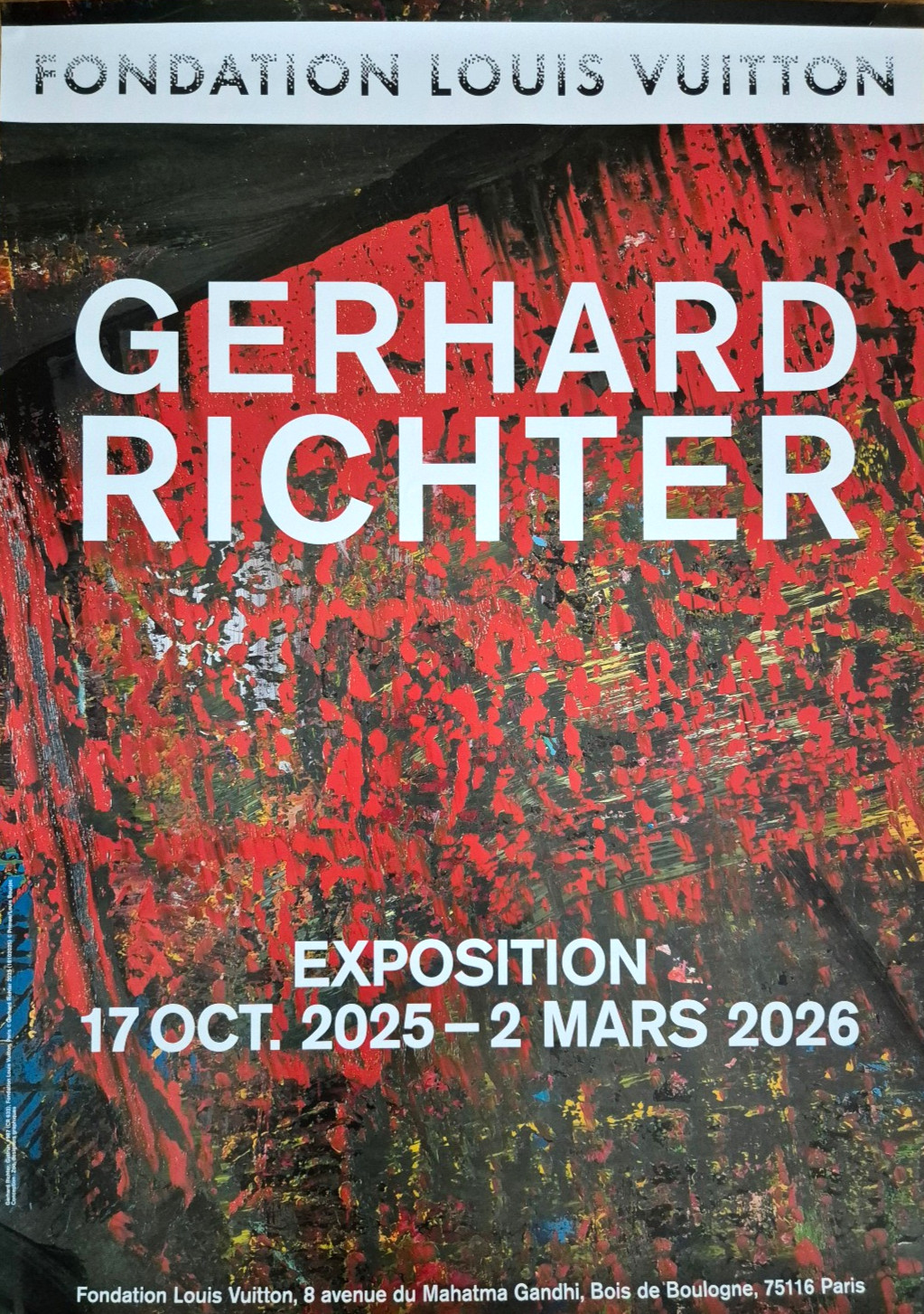 🟦 Gerhard Richter – Affiche Originale exposition– Fondation Vuitton Paris- 2025